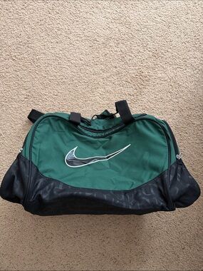 Nike Green and Black Swoosh Duffel Bag